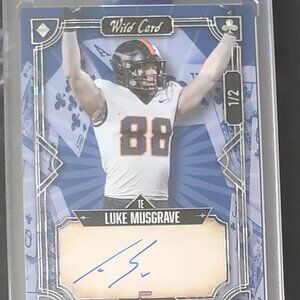2023 Wild Card 5 Card Draw Luke Musgrave Rookie Auto Blue #1/2 Oregon/Packers